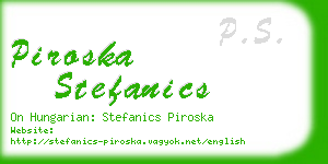 piroska stefanics business card